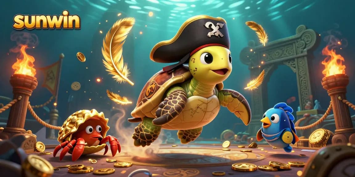 Spin to win big with sunwin's vibrant casino scene featuring animated treasure elements.
