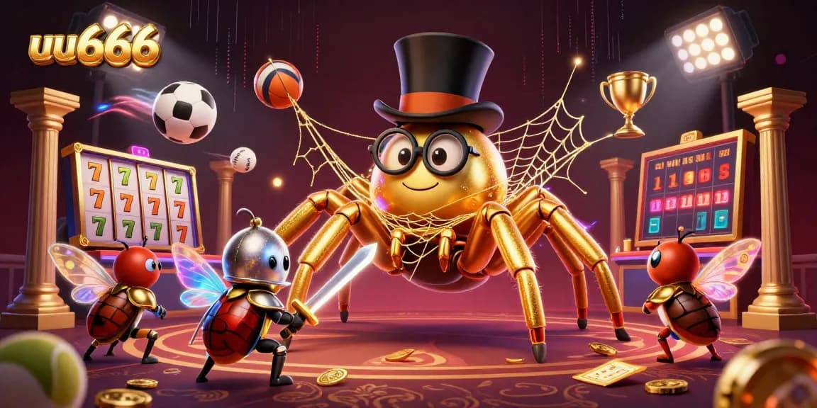 Experience the excitement of uu666 as the giant tarantula and beetle knight embark on a golden web quest.