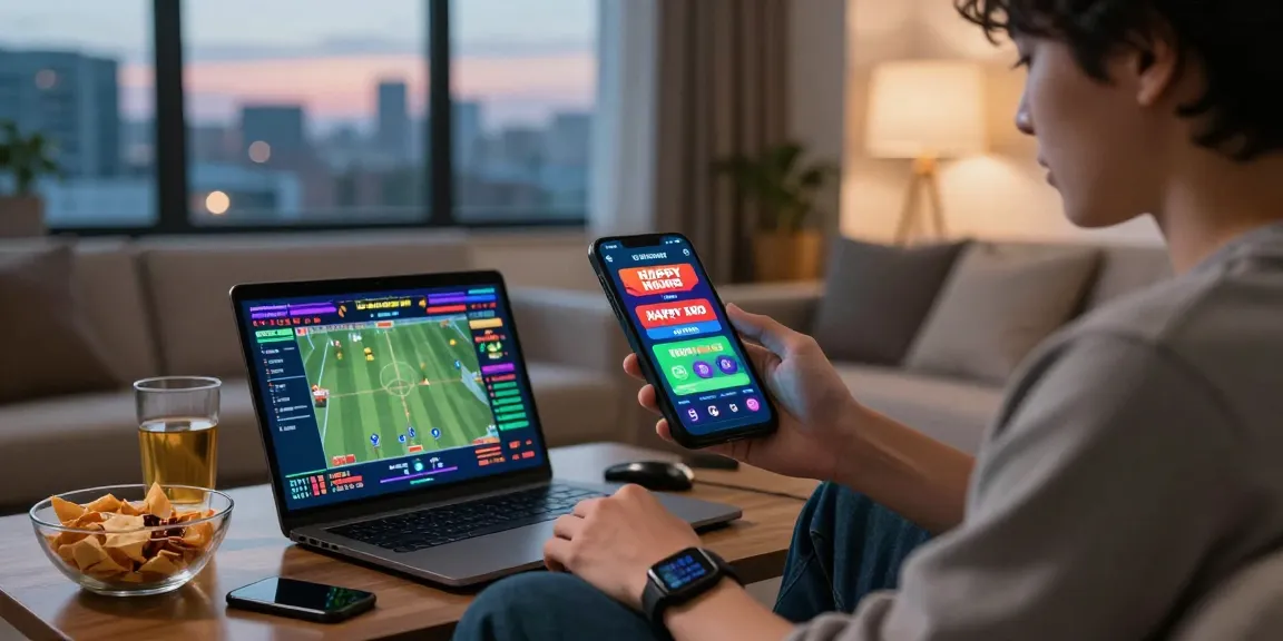 Engaging online gambling experience with solbet paraguay mobile app in a cozy living room setting.