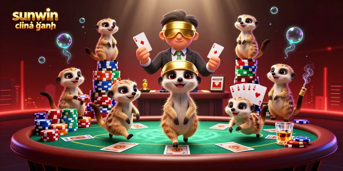 Experience excitement at sunwin chính hãng with lively meerkats managing a vibrant casino.