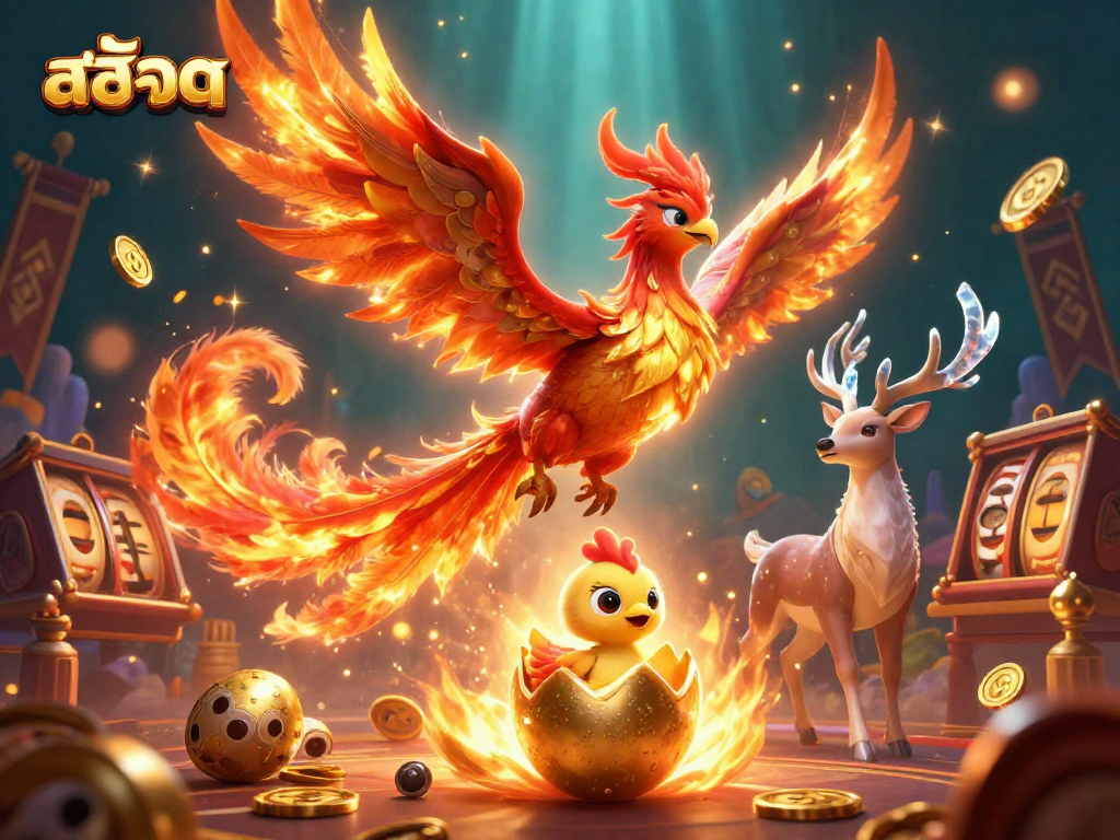 Experience immersive slots gaming with สล็อต in a dazzling 3D illustration showcasing gambling excitement.