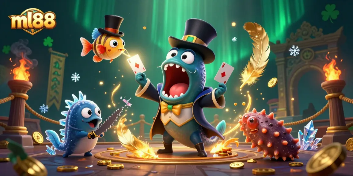 Engaging in thrilling casino magic acts with ml88 characters under luminous effects