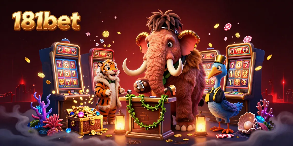 Experience 181bet's thrilling casino atmosphere with unique characters and vibrant game elements.