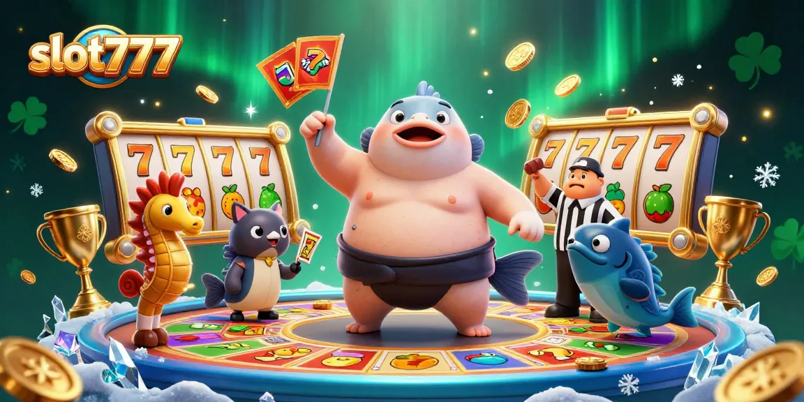Experience exciting wins at slot777 in this vibrant 3D scene of underwater casino festivities.