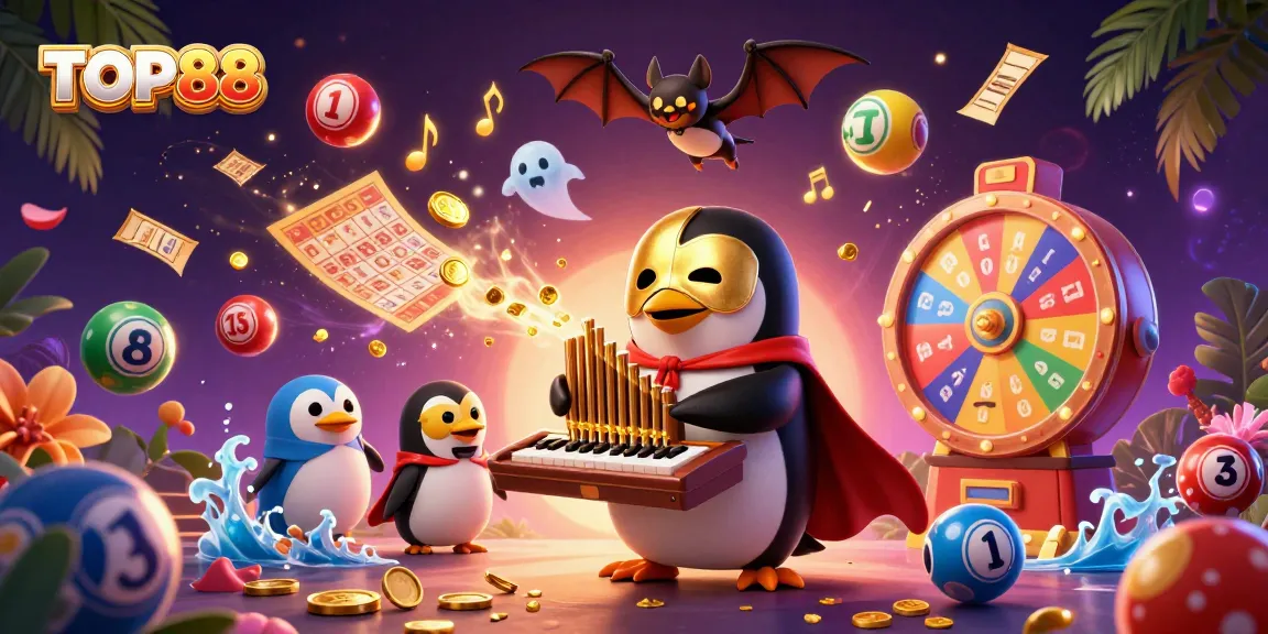 Experience thrilling games at TOP88 as the phantom penguin engages players with gold coin rewards.