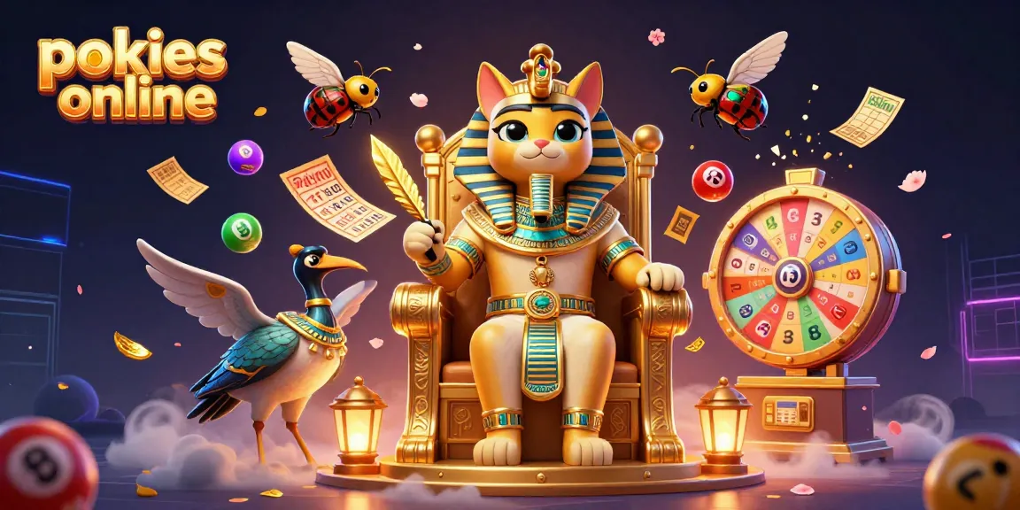 Experience pokies online with vibrant graphics featuring an Egyptian pharaoh cat and thrilling game elements.