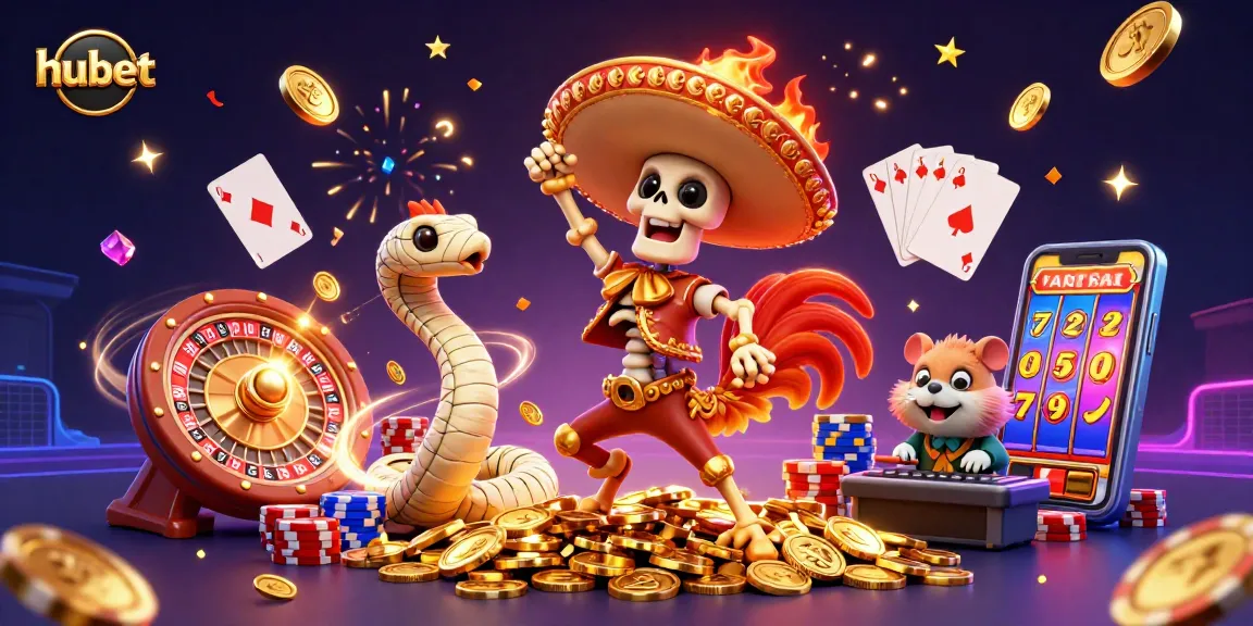 Experience thrilling wins at hubet with vibrant characters dancing on golden coins, showcasing exciting casino games