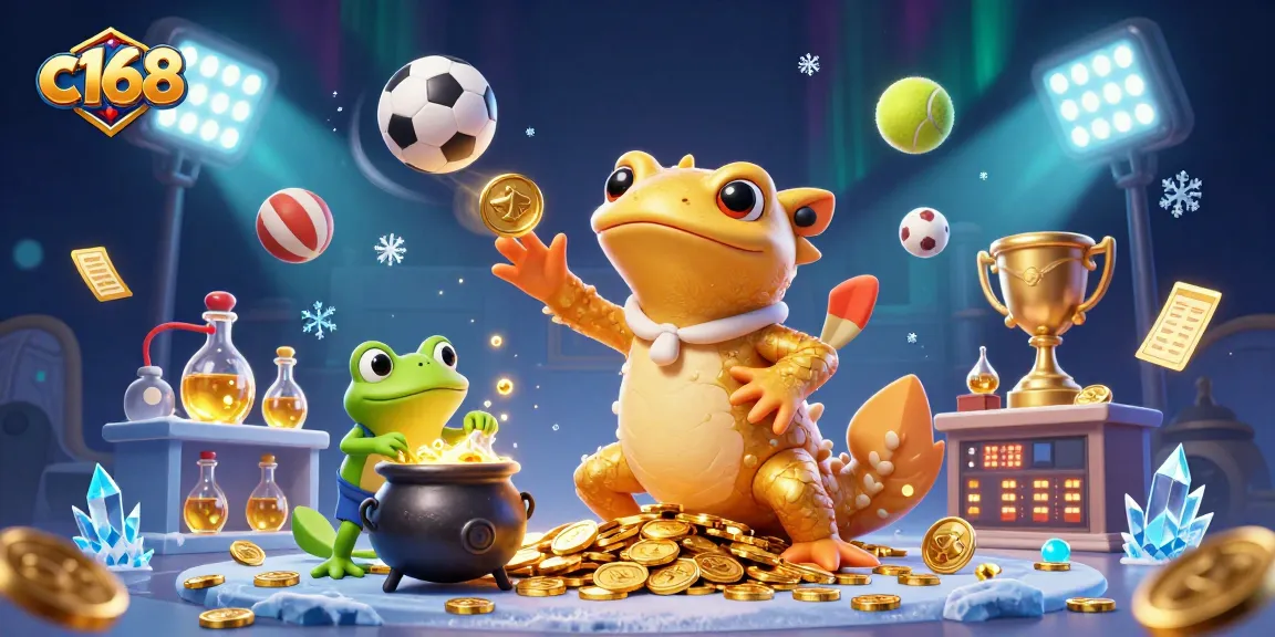 C168 players bet on exciting games with a golden salamander alchemist in a casino atmosphere.