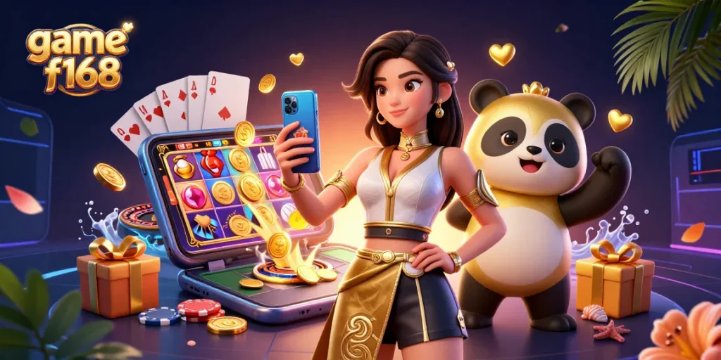 Experience the excitement of game f168 with vibrant casino visuals, dynamic characters, and stunning 3D art.